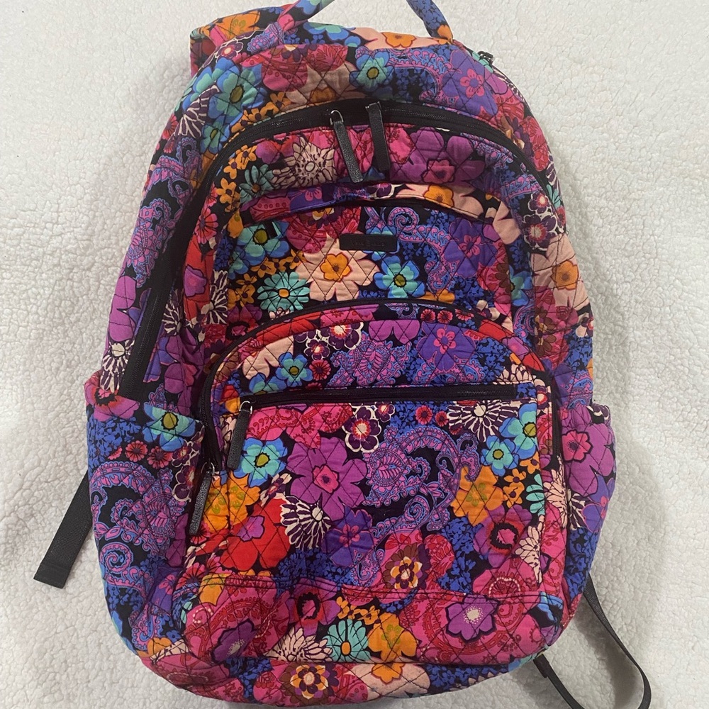 Vera Bradley Pink and Purple Floral Backpack